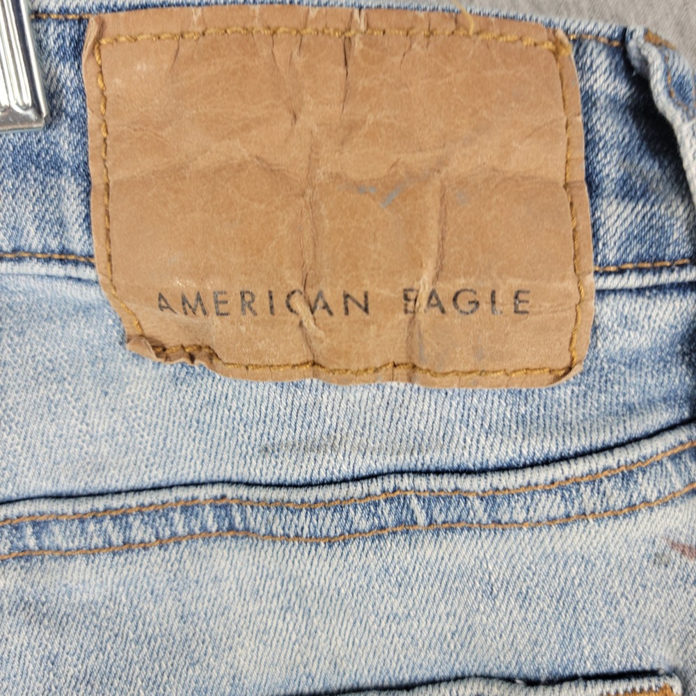 American Eagle Jeans Mens 33x34 Airflex Slim Straight Paint Splatter Distressed - Picture 9 of 14